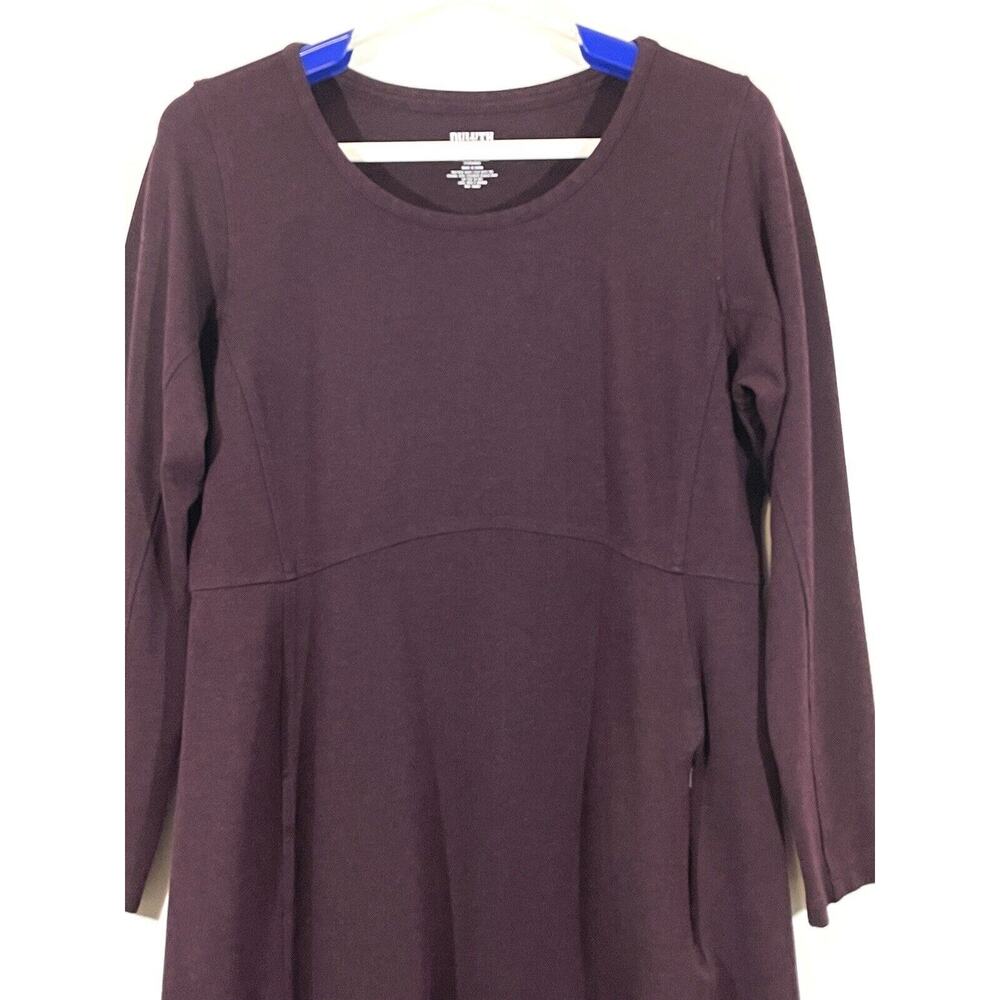 DULUTH TRADING CO Women’s Large Wearwithall Ponte Knit Burgundy Dress - Picture 2 of 8